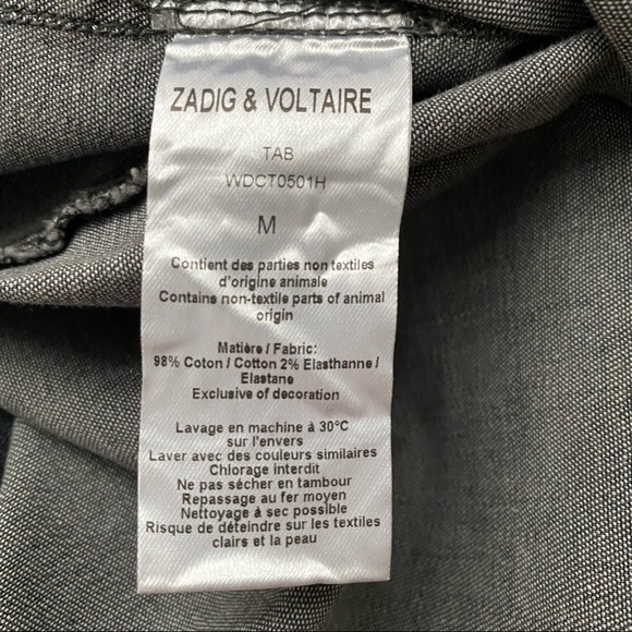 Zadig & Voltaire Denim Pearl Snap Western Shirt - Picture 11 of 13